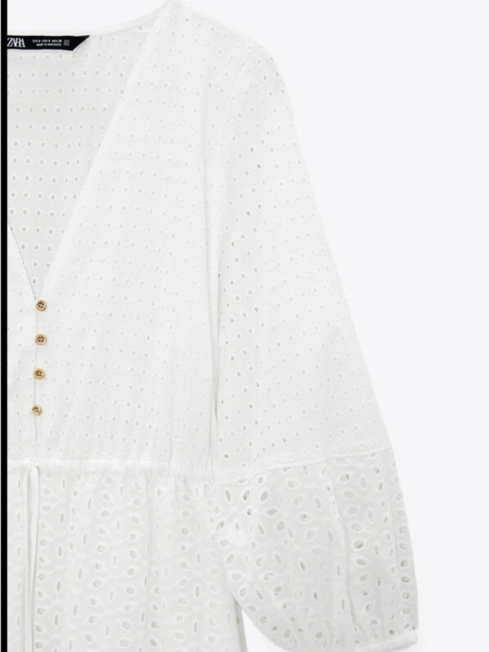 Zara | White Openwork Embroidered Eyelet Midi Dress | Size XS - Picture 5 of 9